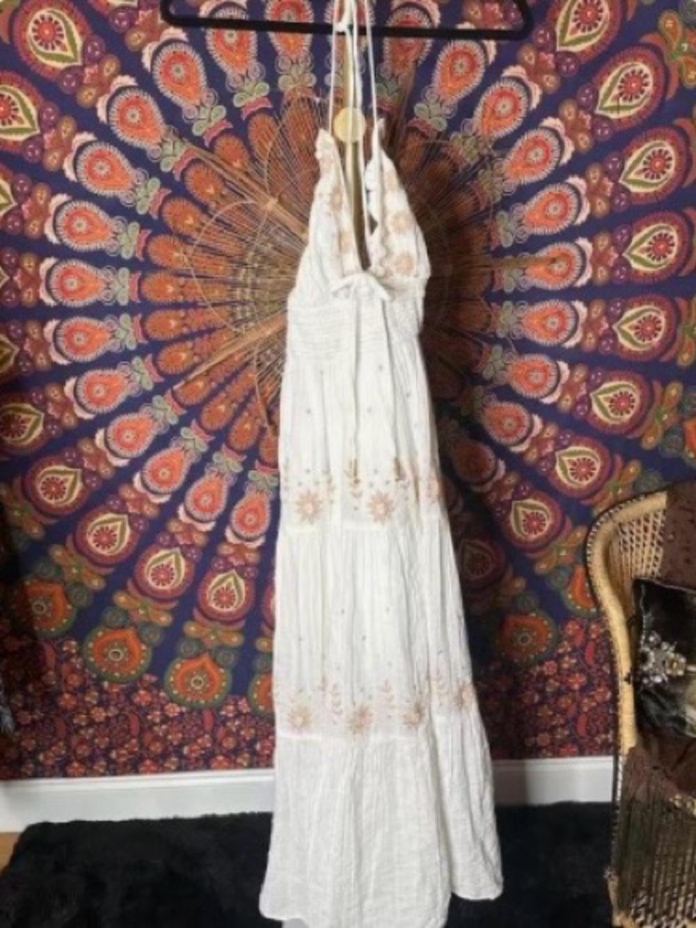 Free People Real Love Cream Embroidered Boho Maxi Dress - Picture 3 of 3